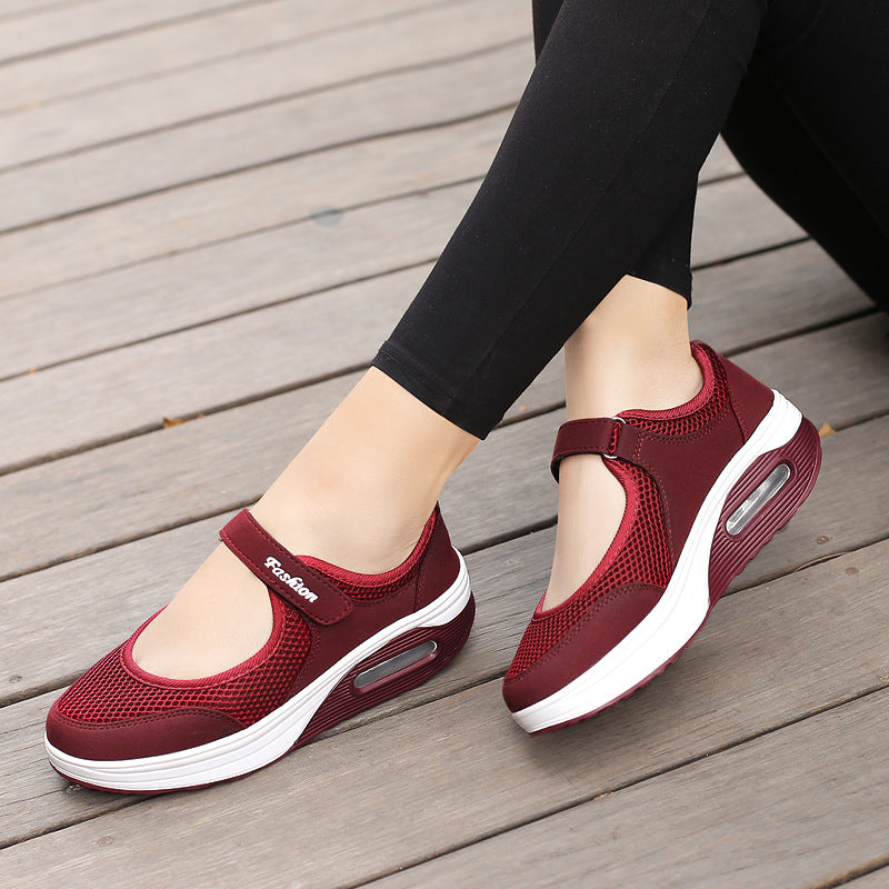 Sneakers Dance Summer New Mesh Shake dance Large Shoes Women's Insoles 4 Colors  Sport Shoe Walking Shoes Women Black Red Grey