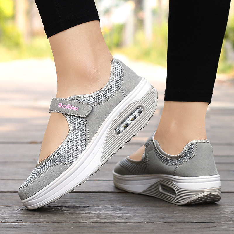 Sneakers Dance Summer New Mesh Shake dance Large Shoes Women's Insoles 4 Colors  Sport Shoe Walking Shoes Women Black Red Grey