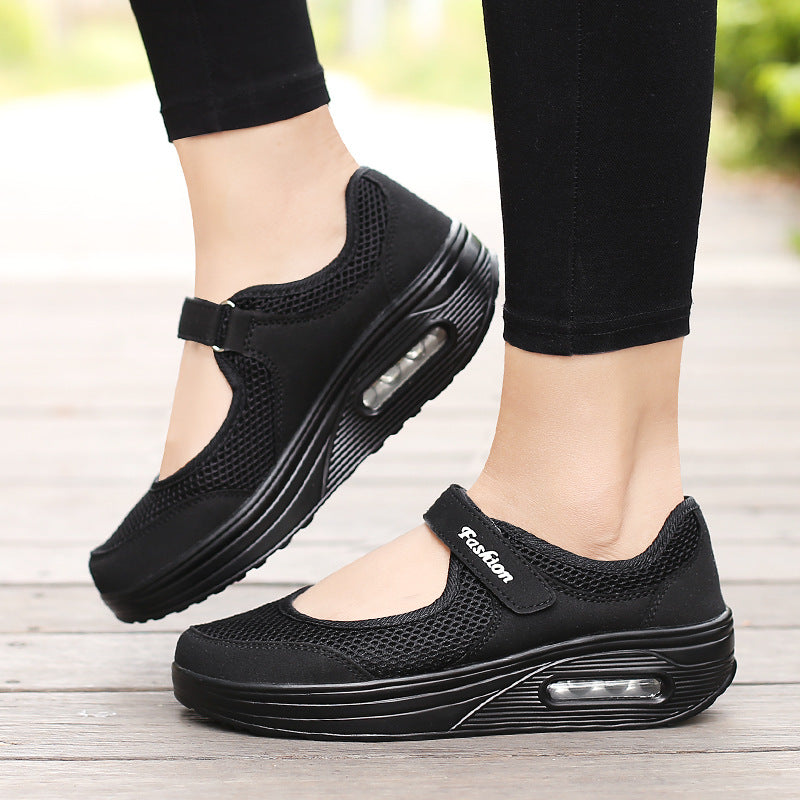 Sneakers Dance Summer New Mesh Shake dance Large Shoes Women's Insoles 4 Colors  Sport Shoe Walking Shoes Women Black Red Grey