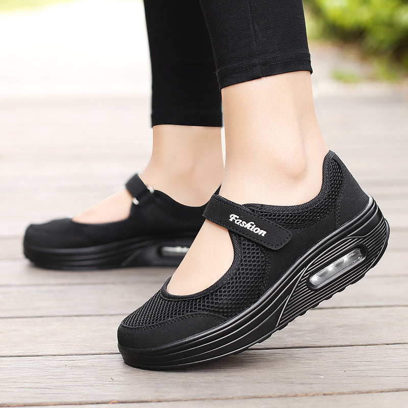 Sneakers Dance Summer New Mesh Shake dance Large Shoes Women's Insoles 4 Colors  Sport Shoe Walking Shoes Women Black Red Grey