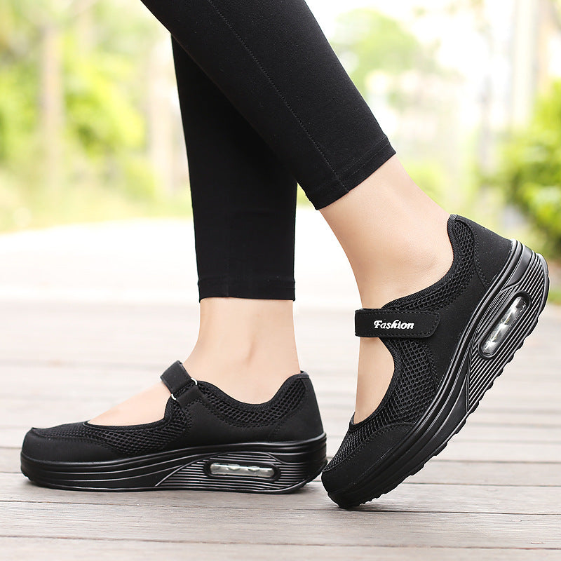 Sneakers Dance Summer New Mesh Shake dance Large Shoes Women's Insoles 4 Colors  Sport Shoe Walking Shoes Women Black Red Grey