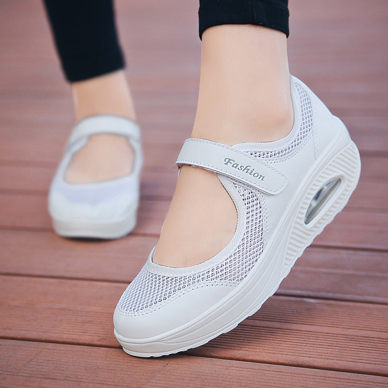 Sneakers Dance Summer New Mesh Shake dance Large Shoes Women's Insoles 4 Colors  Sport Shoe Walking Shoes Women Black Red Grey