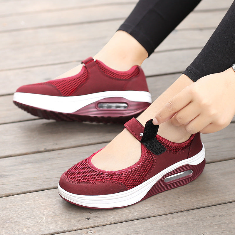 Sneakers Dance Summer New Mesh Shake dance Large Shoes Women's Insoles 4 Colors  Sport Shoe Walking Shoes Women Black Red Grey