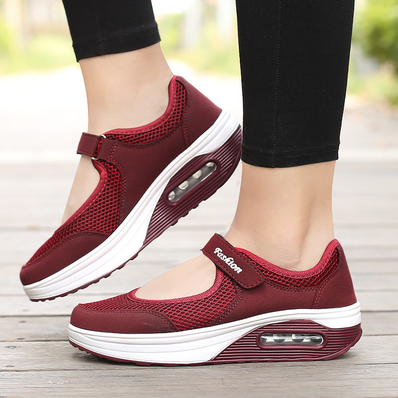 Sneakers Dance Summer New Mesh Shake dance Large Shoes Women's Insoles 4 Colors  Sport Shoe Walking Shoes Women Black Red Grey
