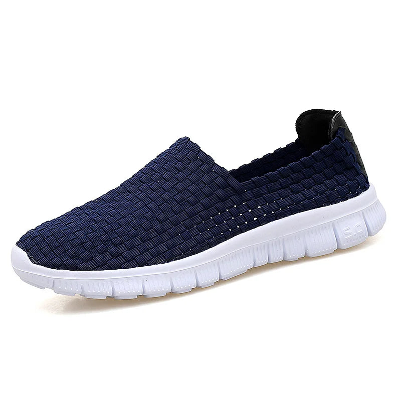 Men Sneakers Summer Shoes Casual Flats Breathable Woven Loafers Slip On Handmade 2020 Fashion Valentine Footwear Size 35-44