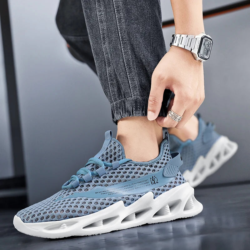 2024 New Summer Sneakers Men Trendy Breathable Running Tennis Shoes Outdoor Sports Tenis Masculino White Casual Walking Shoes