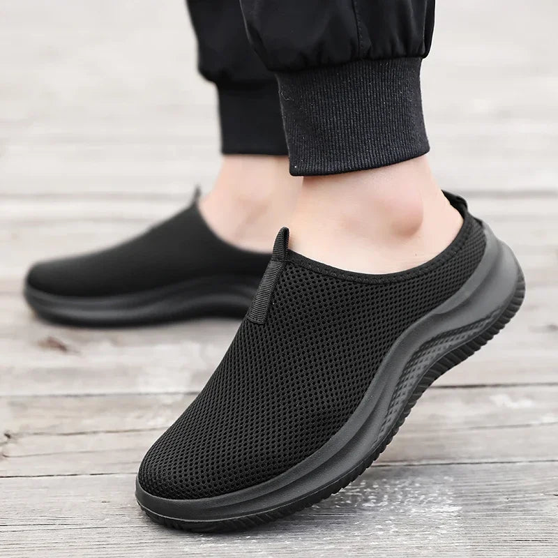Men's Sneakers Comfortable Lightweight Soft Half Slipper Flat Running Shoes Outdoor Casual Sports Shoes Man Shoes Big Size 39-48