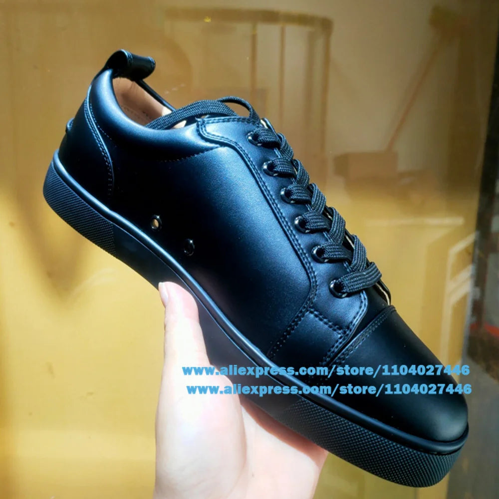 White/black Low-Top Sneakers Casual Shoes for Men Lace-Up Platform Board Shoes Designer Style Trendy Luxury Handmade Men's Shoes