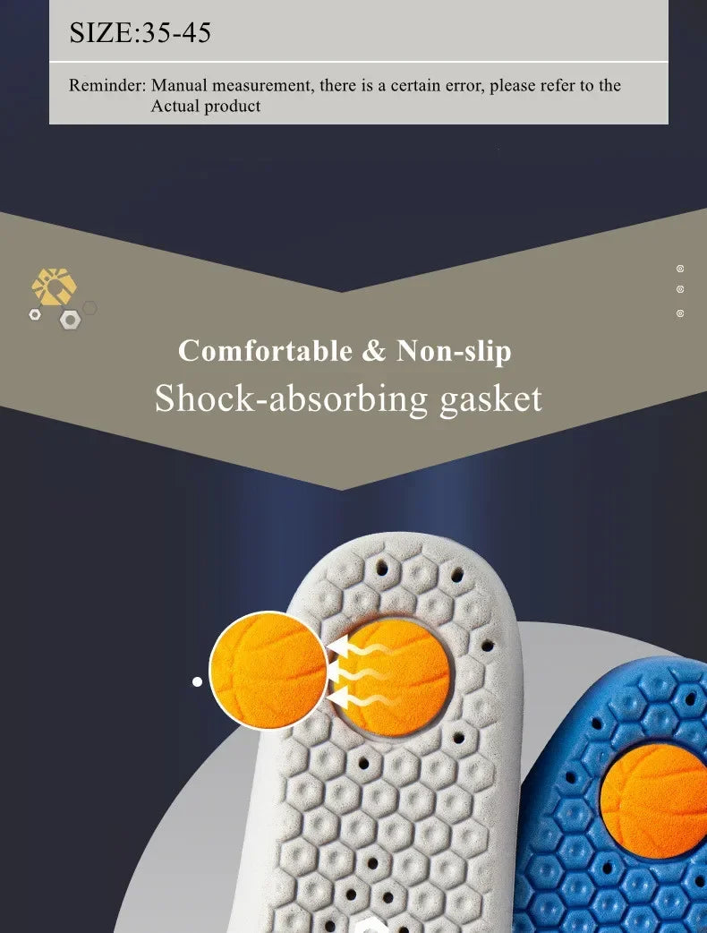 Sports Insoles Memory Foam Shoes Sole Mesh Deodorant Breathable Cushion Running  Feet Man Women Orthopedic Insoles for Sneakers