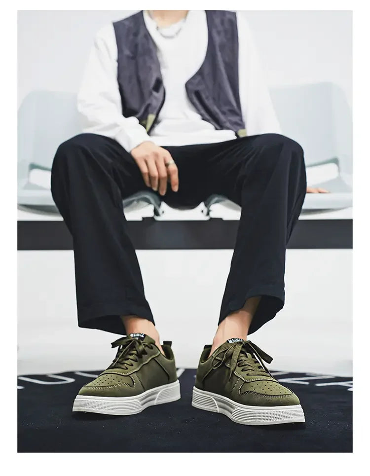 Men's Sneakers Trendy Spring Breathable Fashionable Board Shoes Thick Bottom Versatile Soft Bottom Casual Sneakers Large Size 44