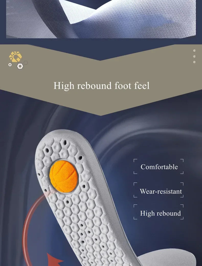 Sports Insoles Memory Foam Shoes Sole Mesh Deodorant Breathable Cushion Running  Feet Man Women Orthopedic Insoles for Sneakers