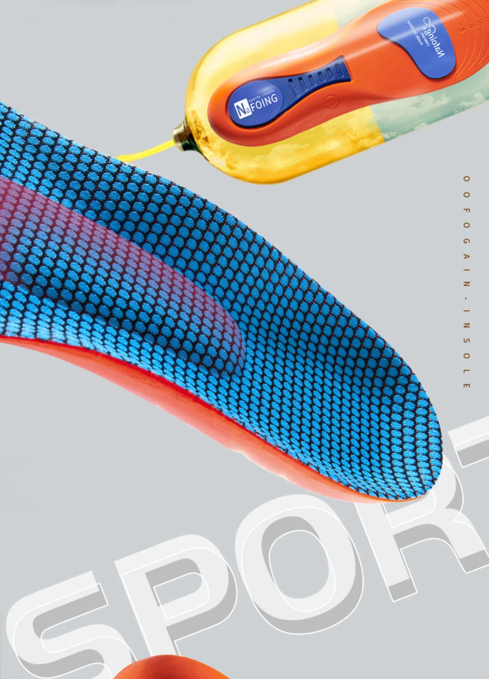 Orthopedic Sports Elasticity Insoles For Shoes Sole Unisex Technology Shock Absorption Breathable Running Insoles