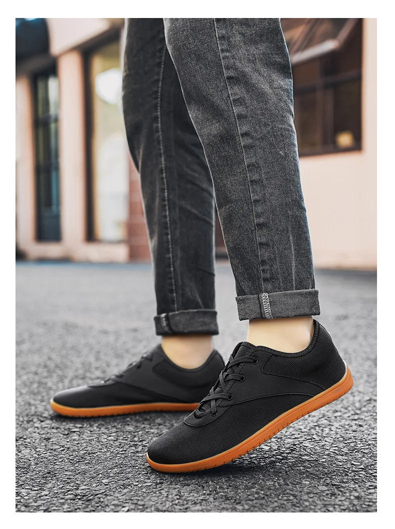 Wide Barefoot Sneakers Light Casual Mens Jogging Shoes Anti-slip Footwear Wide Barefoot Shoes Non-slip Ankle Outdoor Sneakers