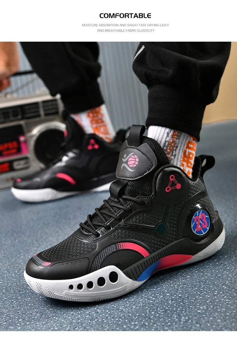 Popular Basketball Shoes Men Women Sneakers  Male Training Sports Fashion Colorful Waterproof Shoes Casual Non-Slip Couple Shoes