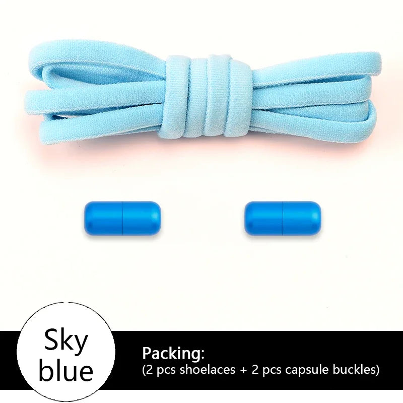 NEW Colorful Options Elastic laces Sneakers No tie Shoelace for Sports Round Shoelaces without ties Kids Adult Shoes Accessories