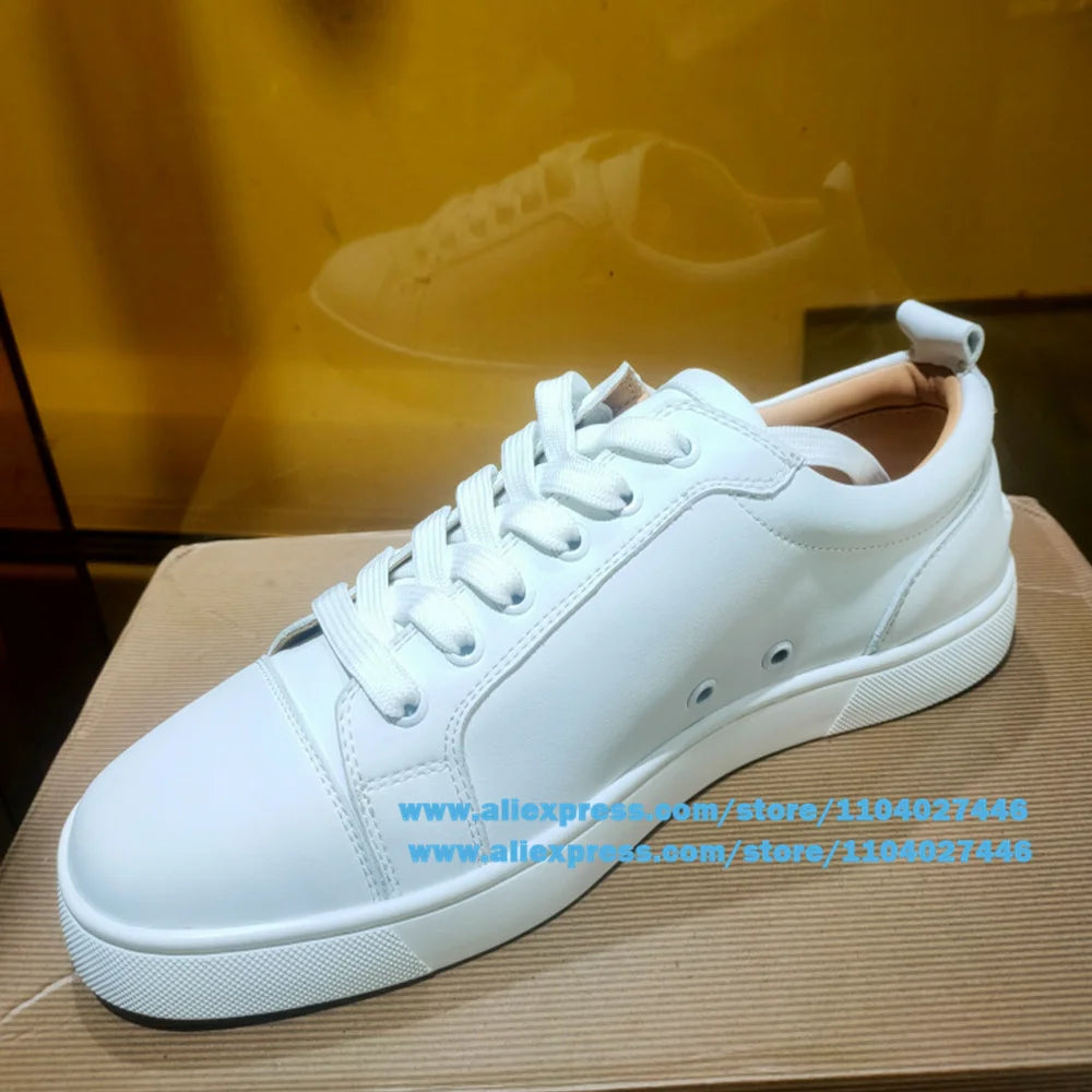 White/black Low-Top Sneakers Casual Shoes for Men Lace-Up Platform Board Shoes Designer Style Trendy Luxury Handmade Men's Shoes