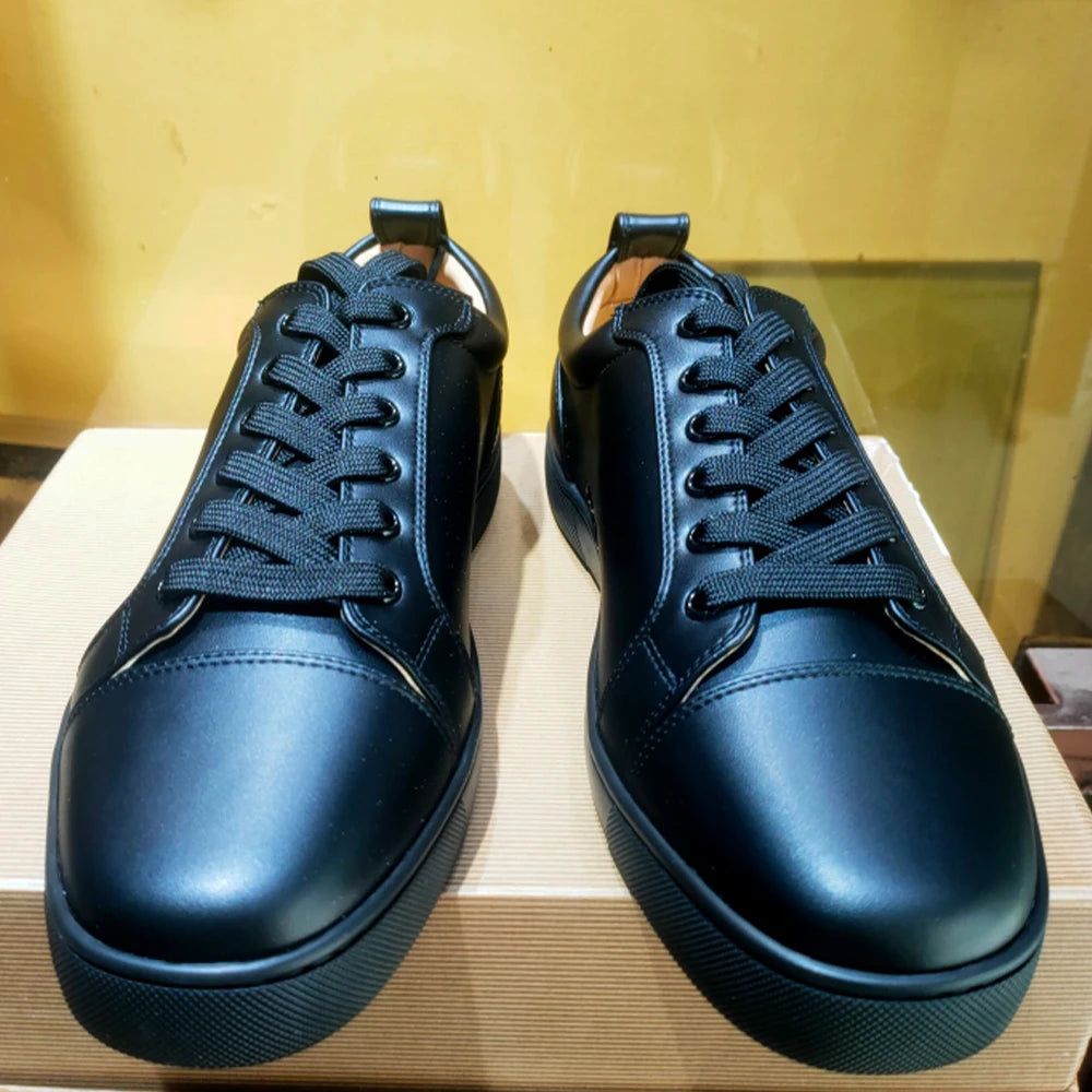 White/black Low-Top Sneakers Casual Shoes for Men Lace-Up Platform Board Shoes Designer Style Trendy Luxury Handmade Men's Shoes
