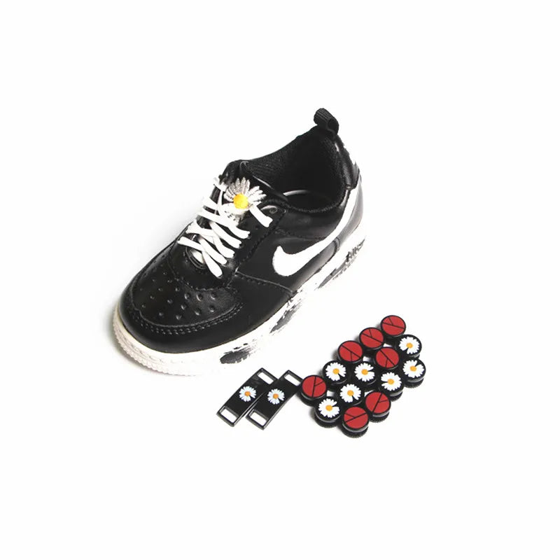 New 9 Styles Little Daisies Shoelace Accessories Colorful Daisy Metal Buckles Women Men Shoes Parts for AF 1 AJ1 Sneakers