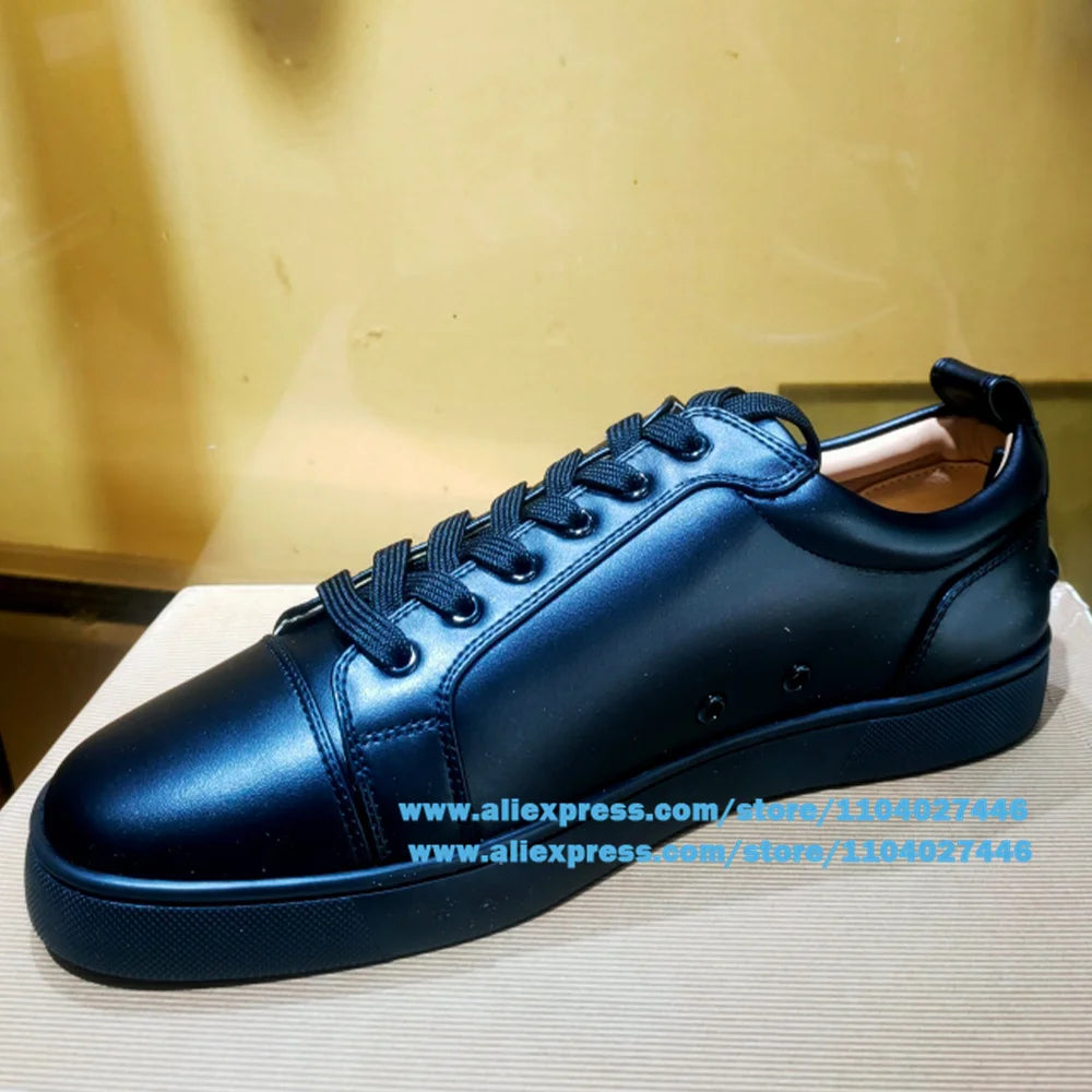 White/black Low-Top Sneakers Casual Shoes for Men Lace-Up Platform Board Shoes Designer Style Trendy Luxury Handmade Men's Shoes