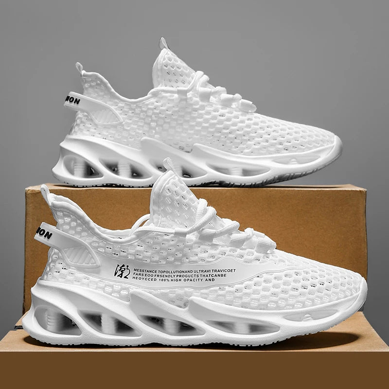 2024 New Summer Sneakers Men Trendy Breathable Running Tennis Shoes Outdoor Sports Tenis Masculino White Casual Walking Shoes