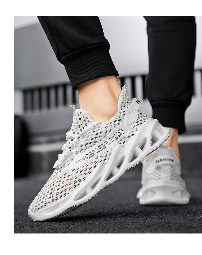2024 New Summer Sneakers Men Trendy Breathable Running Tennis Shoes Outdoor Sports Tenis Masculino White Casual Walking Shoes