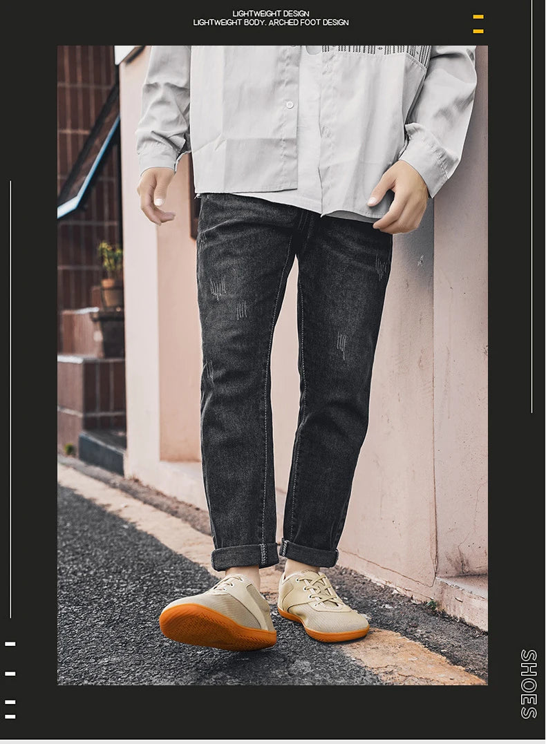 Wide Barefoot Sneakers Light Casual Mens Jogging Shoes Anti-slip Footwear Wide Barefoot Shoes Non-slip Ankle Outdoor Sneakers