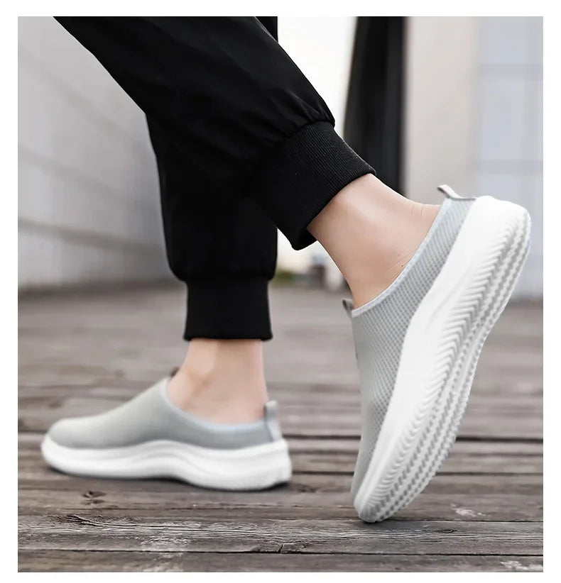 Men's Sneakers Comfortable Lightweight Soft Half Slipper Flat Running Shoes Outdoor Casual Sports Shoes Man Shoes Big Size 39-48