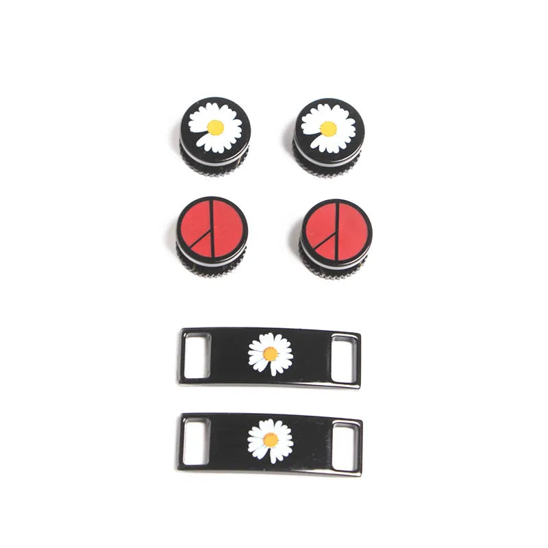 New 9 Styles Little Daisies Shoelace Accessories Colorful Daisy Metal Buckles Women Men Shoes Parts for AF 1 AJ1 Sneakers