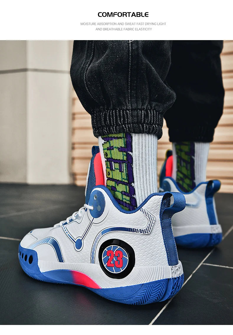 Popular Basketball Shoes Men Women Sneakers  Male Training Sports Fashion Colorful Waterproof Shoes Casual Non-Slip Couple Shoes