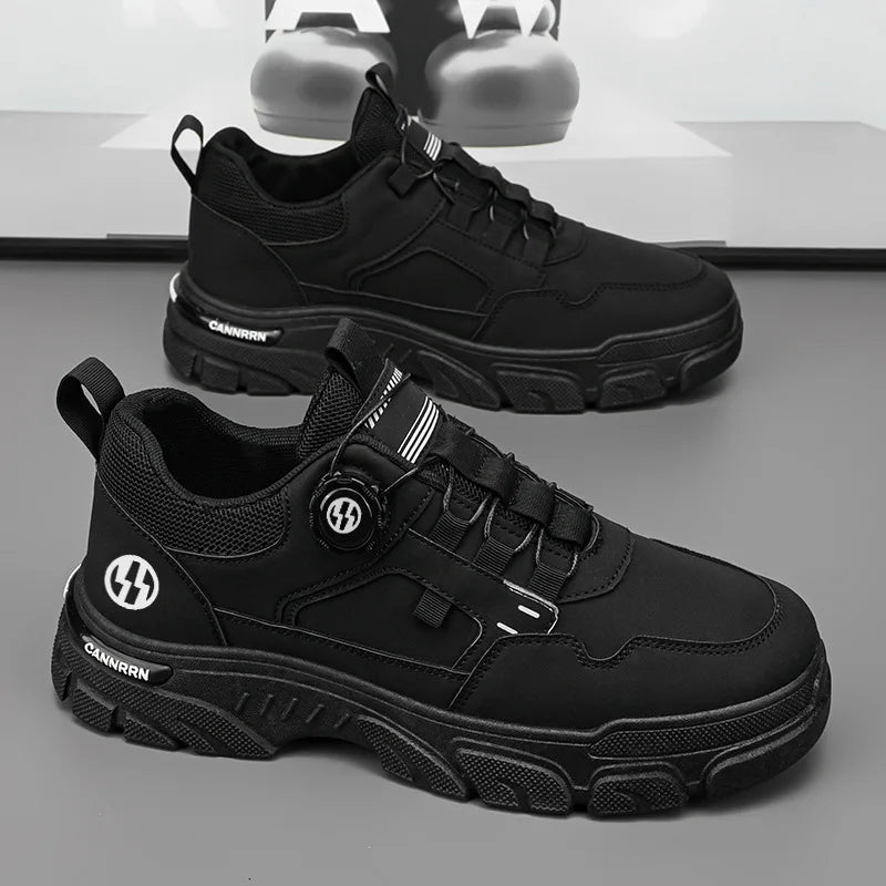 Sneakers Man Spring Trend Hot Sale Comfort Soft Soled Casual Shoes for Fashion Rotating Button Male Work Boots Zapatillas Hombre