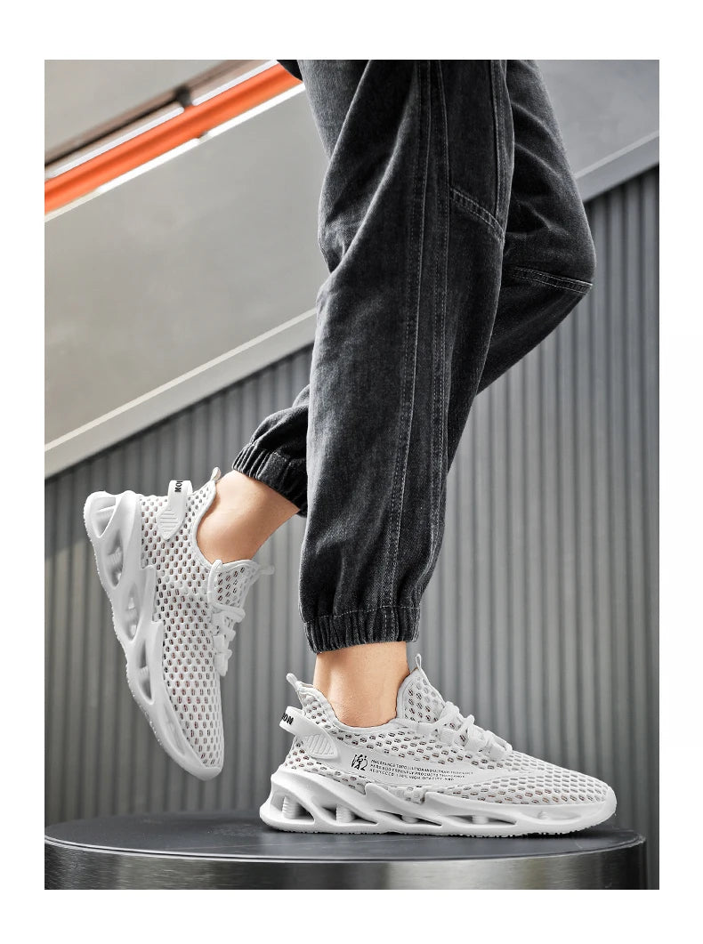 2024 New Summer Sneakers Men Trendy Breathable Running Tennis Shoes Outdoor Sports Tenis Masculino White Casual Walking Shoes