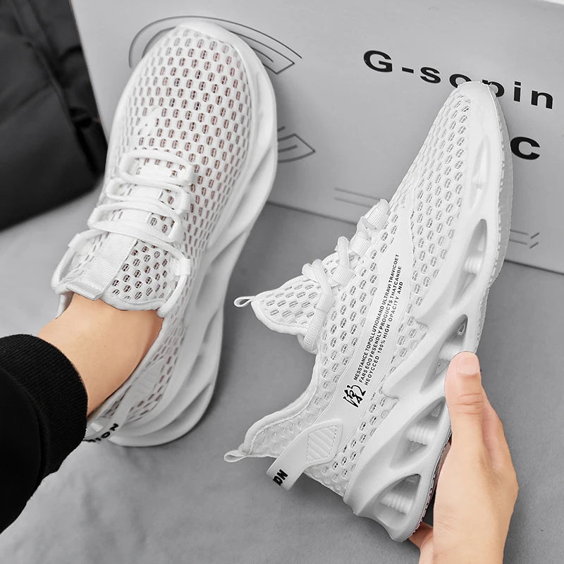 2024 New Summer Sneakers Men Trendy Breathable Running Tennis Shoes Outdoor Sports Tenis Masculino White Casual Walking Shoes