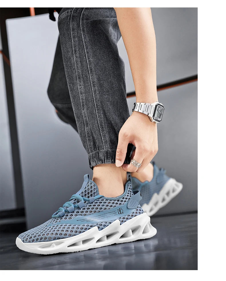2024 New Summer Sneakers Men Trendy Breathable Running Tennis Shoes Outdoor Sports Tenis Masculino White Casual Walking Shoes