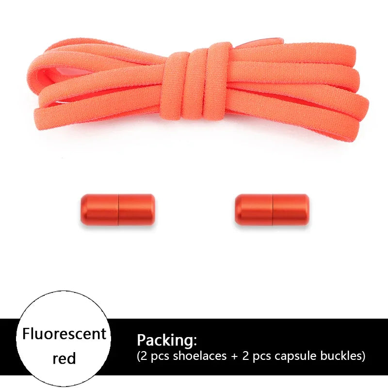 NEW Colorful Options Elastic laces Sneakers No tie Shoelace for Sports Round Shoelaces without ties Kids Adult Shoes Accessories
