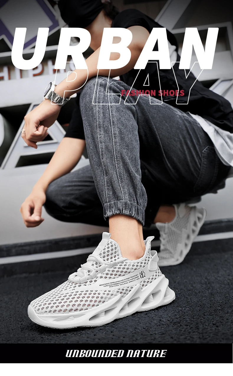 2024 New Summer Sneakers Men Trendy Breathable Running Tennis Shoes Outdoor Sports Tenis Masculino White Casual Walking Shoes