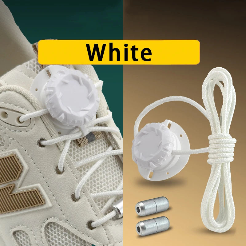 Fashion Swivel Buckle Laces Automatic Shoelace Without ties Kids Adult Sneakers No Tie Shoe laces Shoe accessories 1Pair/2Pair