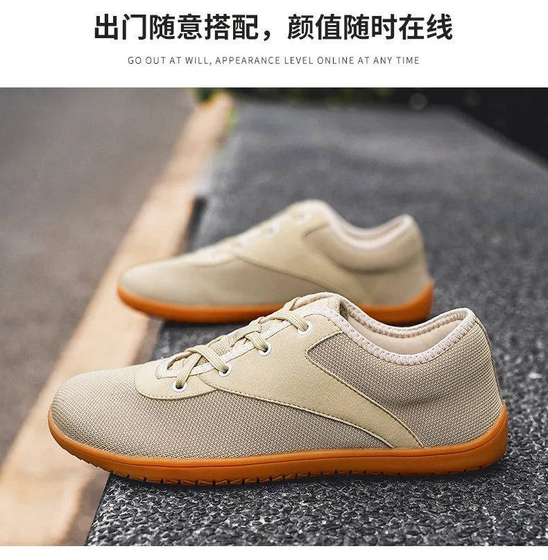 Wide Barefoot Sneakers Light Casual Mens Jogging Shoes Anti-slip Footwear Wide Barefoot Shoes Non-slip Ankle Outdoor Sneakers