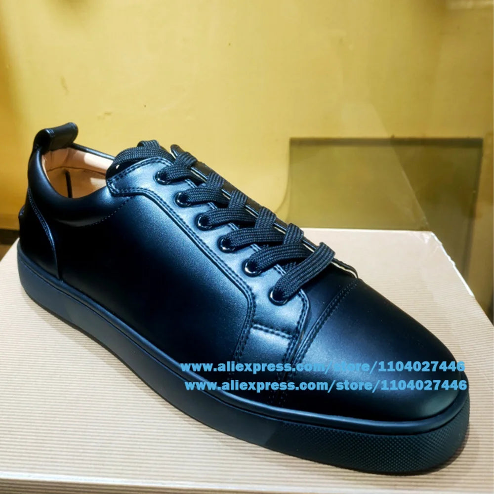 White/black Low-Top Sneakers Casual Shoes for Men Lace-Up Platform Board Shoes Designer Style Trendy Luxury Handmade Men's Shoes
