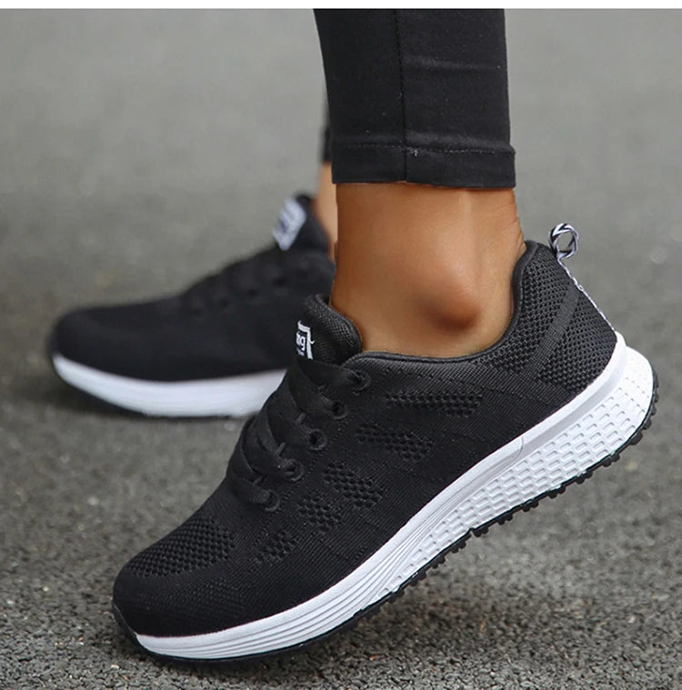 Woman Sneakers Shoes Fashion Lace Up Women's Sneakers Offers Solid Women's Sports Shoes Non-Slip Footwear Shoes For Women