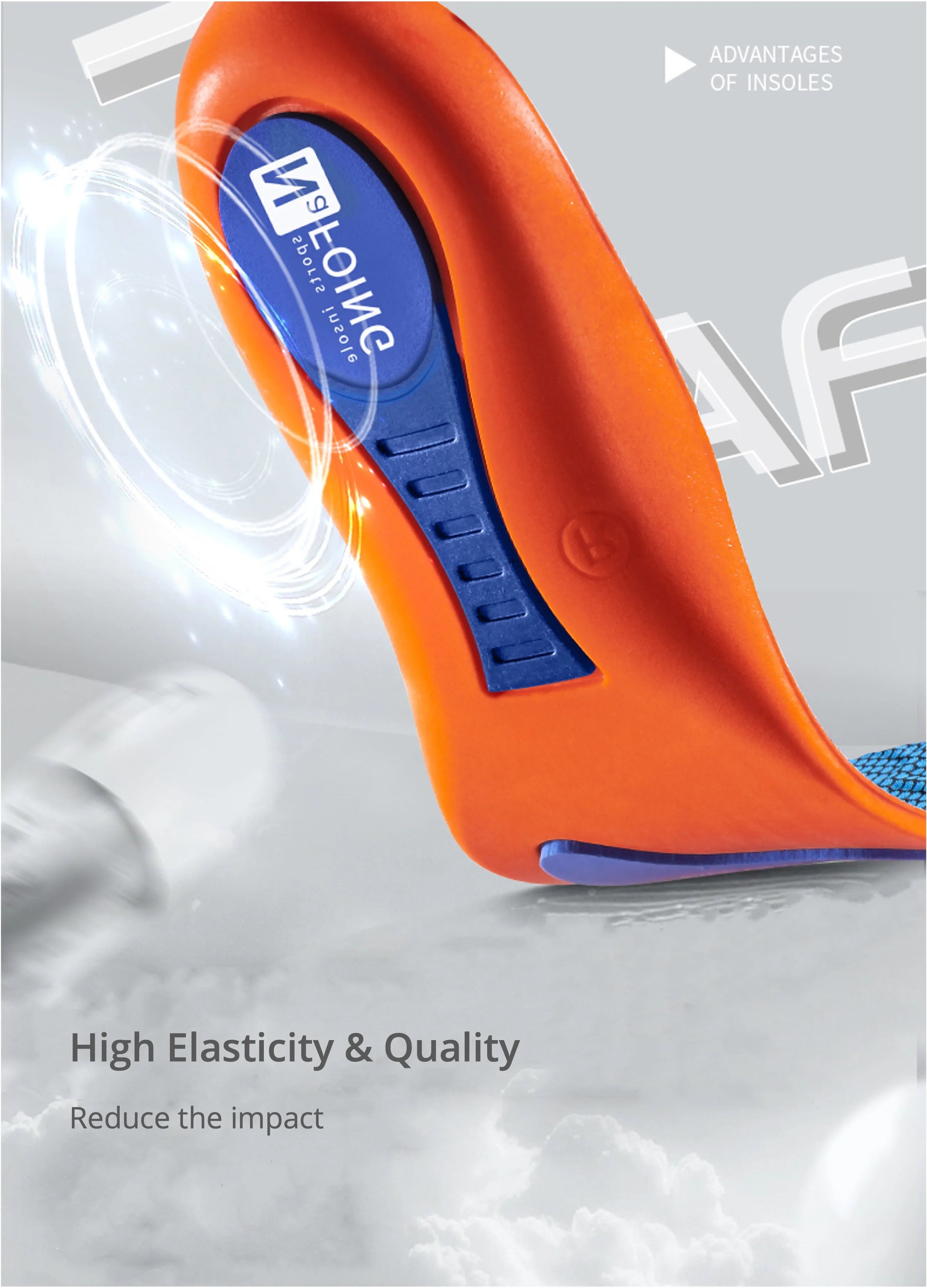 Orthopedic Sports Elasticity Insoles For Shoes Sole Unisex Technology Shock Absorption Breathable Running Insoles