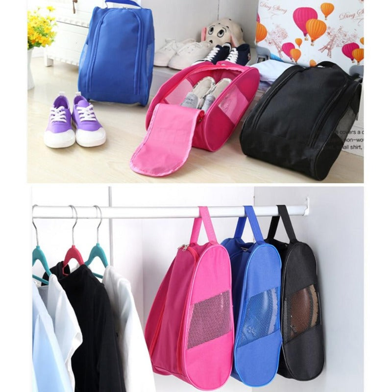 1PC Portable Washable Sneakers Boot Storage Bag Shoes Organizer Dual Zipper Oxford Cloth with Handle Foldable Travel Accessories