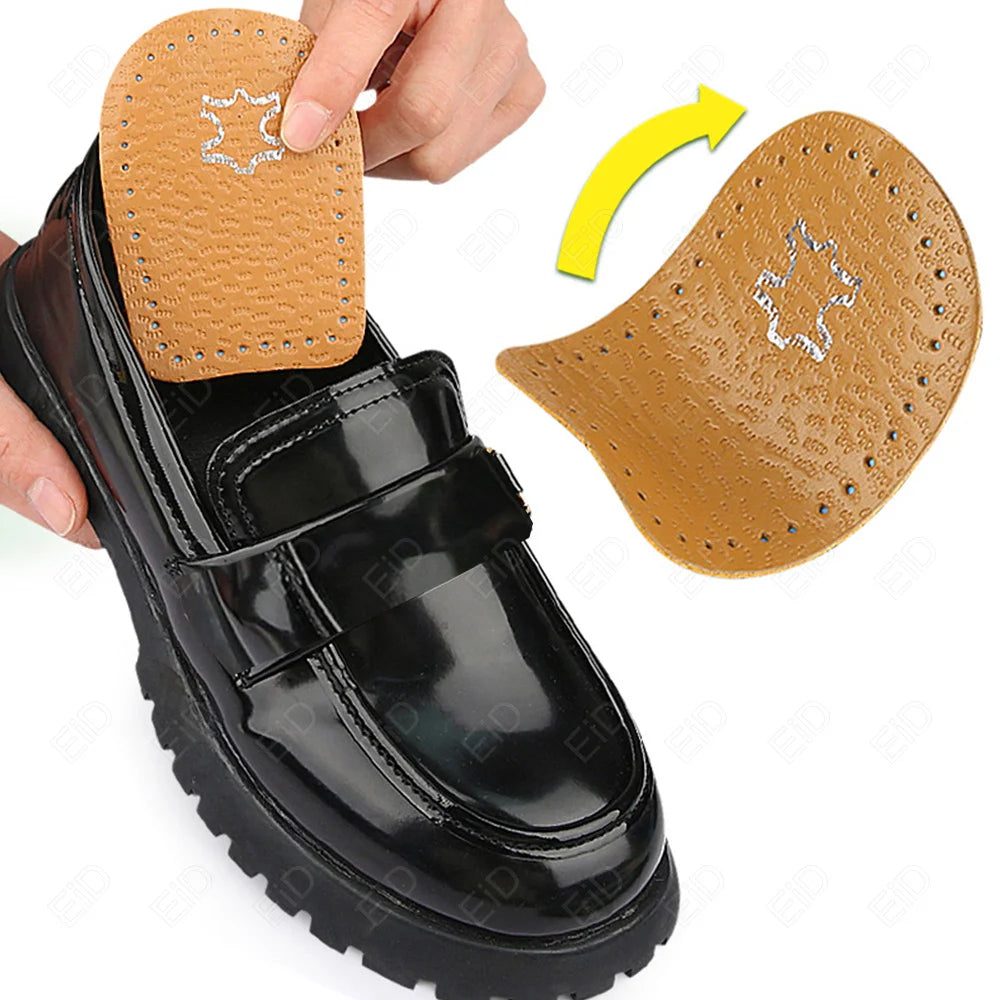 Heel Pad Leather Insoles For Shoes Men Women Heels Elastic High Heels Shoe Insoles Plantar Fasciitis Sneakers Sole Insert Insole